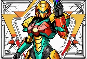 Samus shooting a triforce tattoo idea