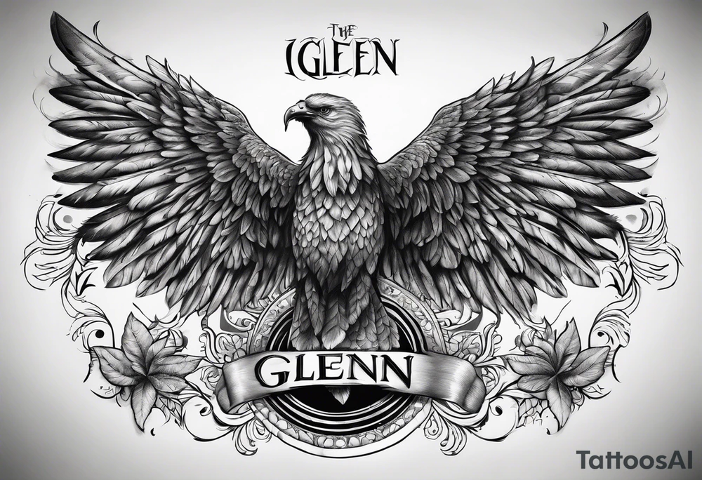 The word Glenn with wings tattoo idea