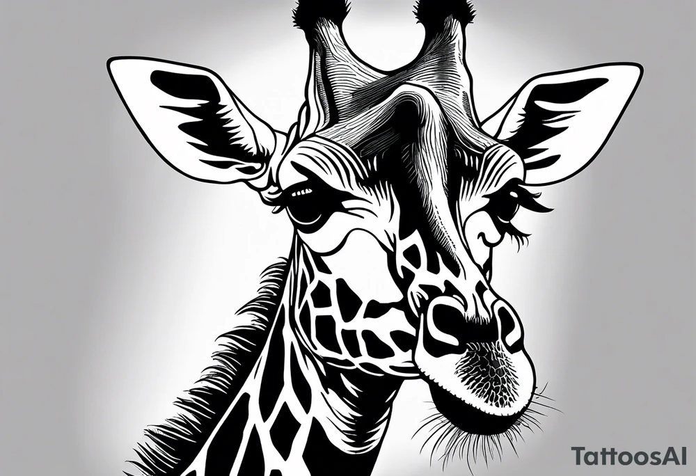 full height giraffe tattoo idea