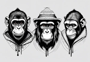 see no evil talk no evil hear no evil monkeys tattoo idea