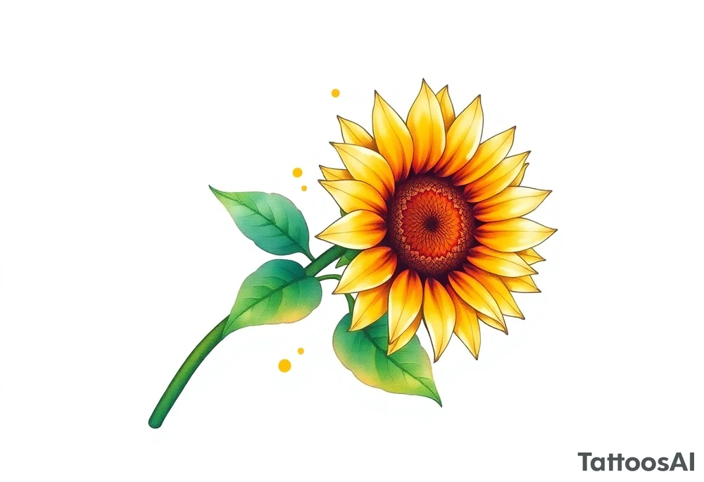 Sunflower with stem tattoo idea