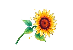 Sunflower with stem tattoo idea