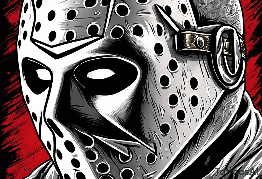 Friday the 13th Jason mask, Japanese art tattoo idea