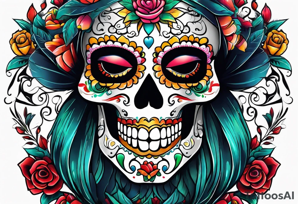 Mexico day of dead tattoo idea