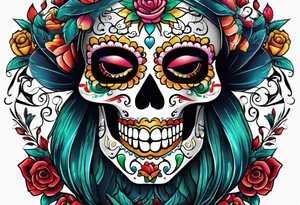 Mexico day of dead tattoo idea
