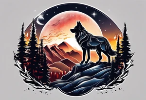 Mountains
Wolf
Forest
Sunset
Moon tattoo idea