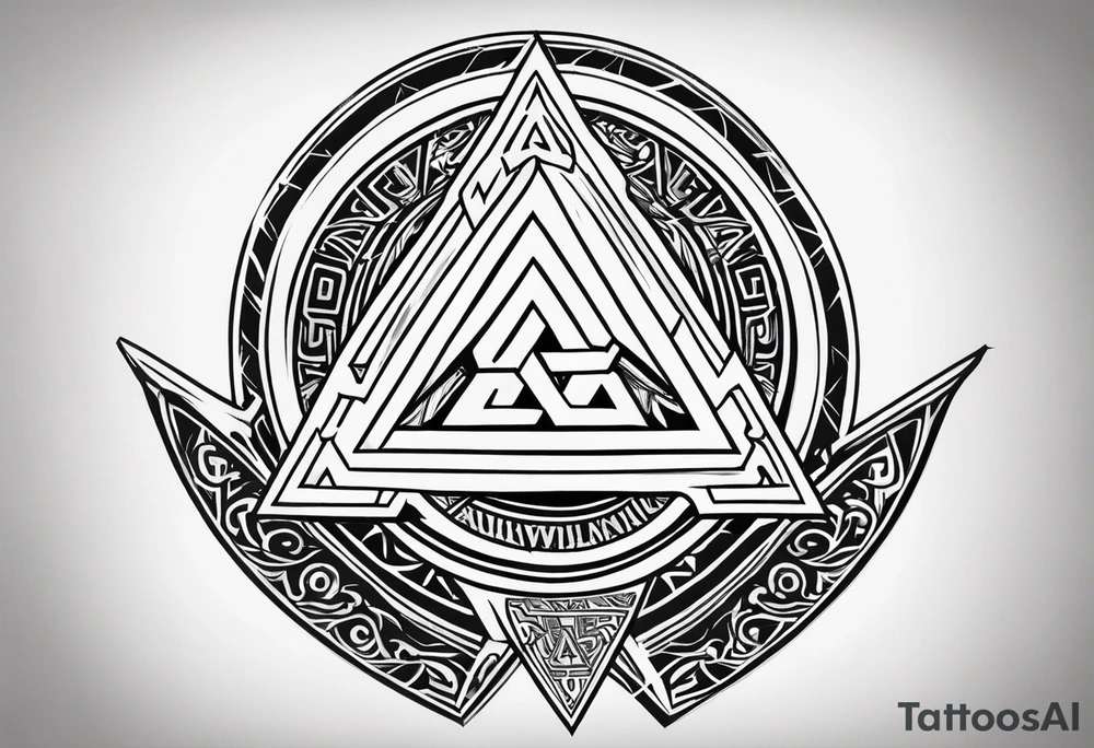 Valknut Valhalla sword shield tattoo idea
