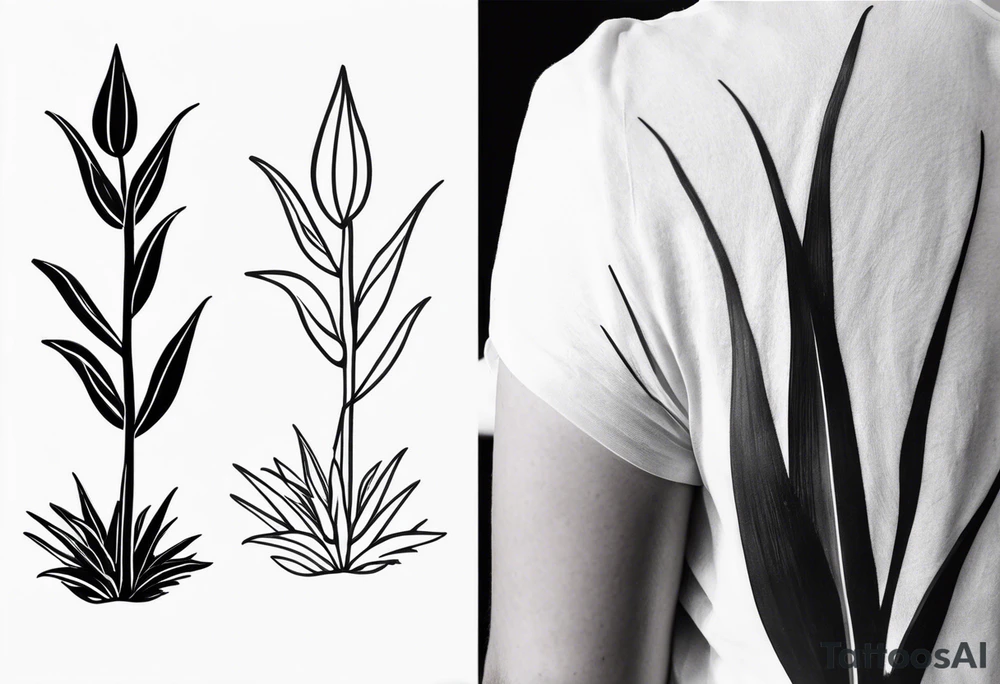 Aloe plant leaf tattoo idea