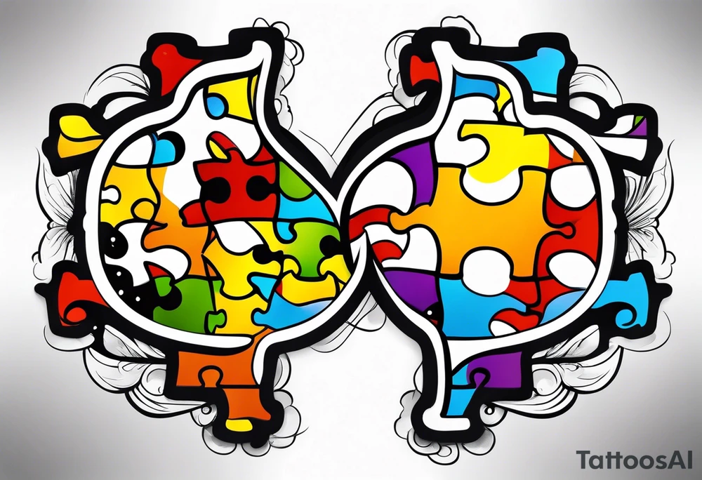 Autism puzzle piece tattoo idea