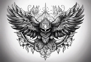 wings of various elements tattoo idea
