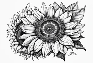 Sunflower and
 compass, with the words "To Thine Own Self Be True" tattoo idea