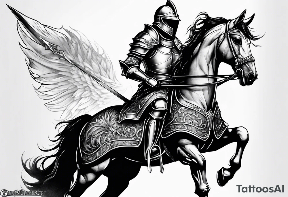 knight in armor full body tattoo idea