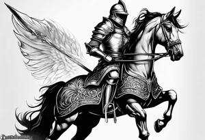 knight in armor full body tattoo idea