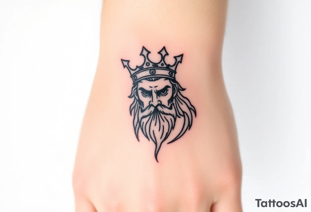 Hades Greek god with crown tattoo idea