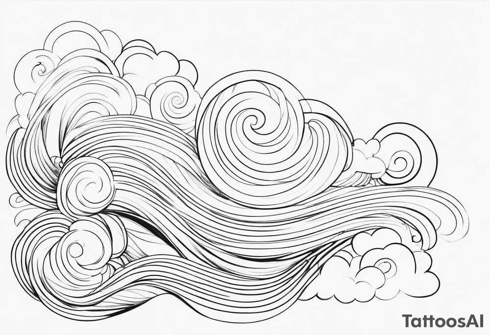 heaven clouds swirl tattoo idea