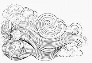 heaven clouds swirl tattoo idea