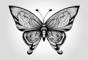 butterfly with the name Alike tattoo idea