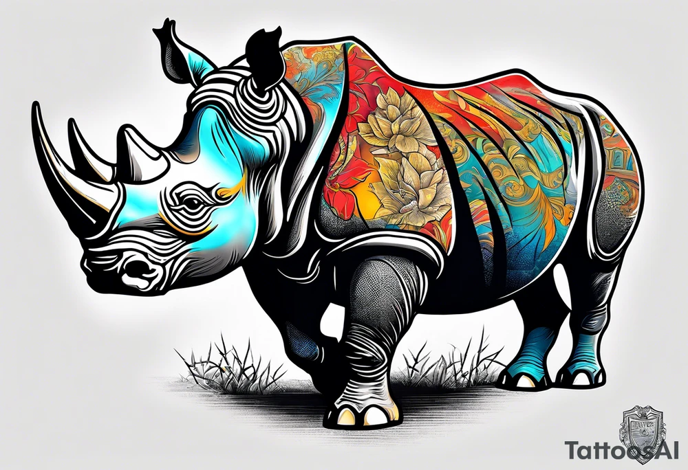 Rhino with the Taft school crest tattoo idea