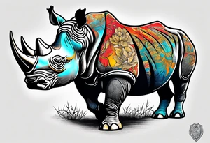 Rhino with the Taft school crest tattoo idea