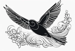 A bird is diving tattoo idea