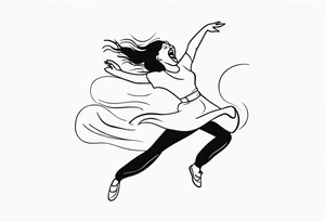 Silly. odd woman ugly dancing yelling "woop woop" tattoo idea