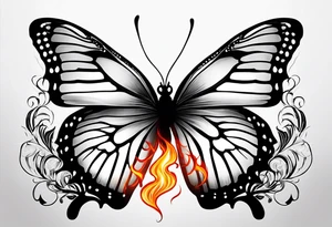 Butterflies with fire tattoo idea