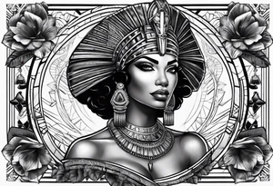 Black Egyptian queens gangster tattoo idea