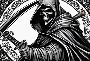 grim reaper with katana tattoo idea
