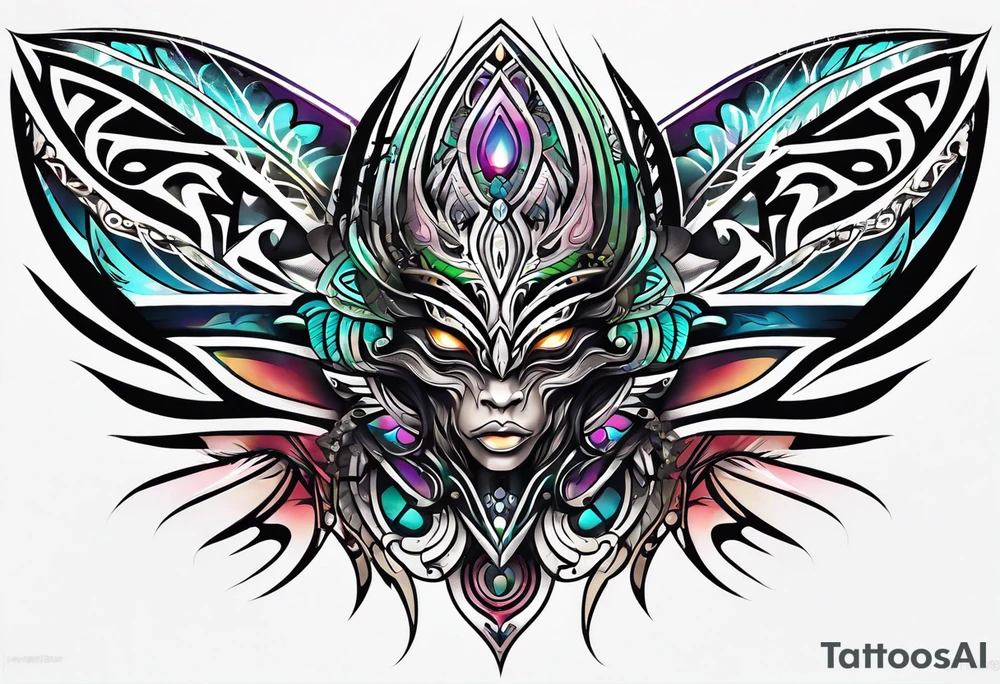 Tribal half sleeve with a newly discovered alien tattoo idea