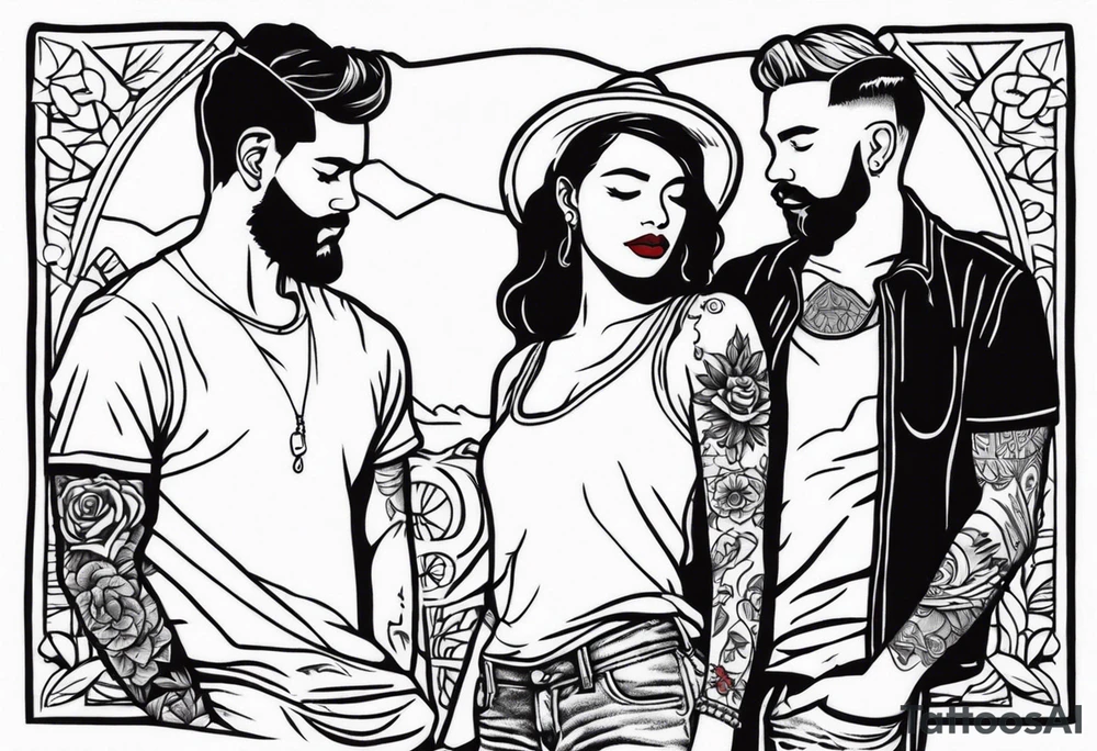 Couple's tattoos red head and mexican tattoo idea