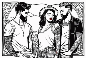 Couple's tattoos red head and mexican tattoo idea