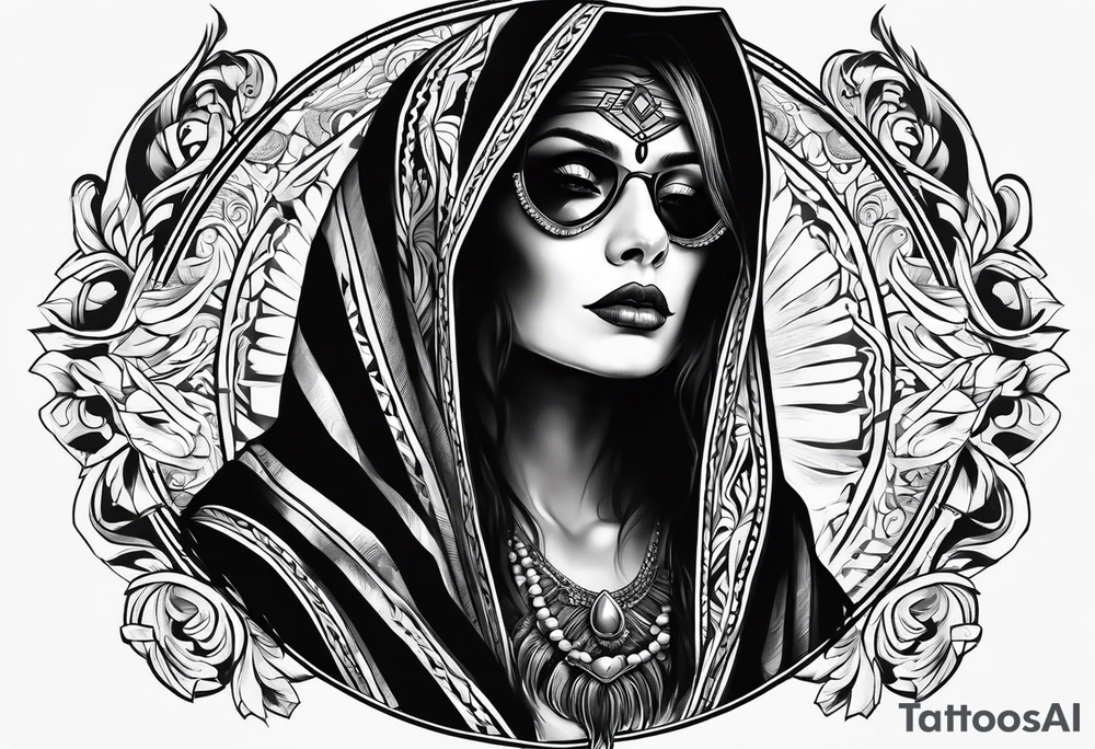 Ghost with sarape tattoo idea