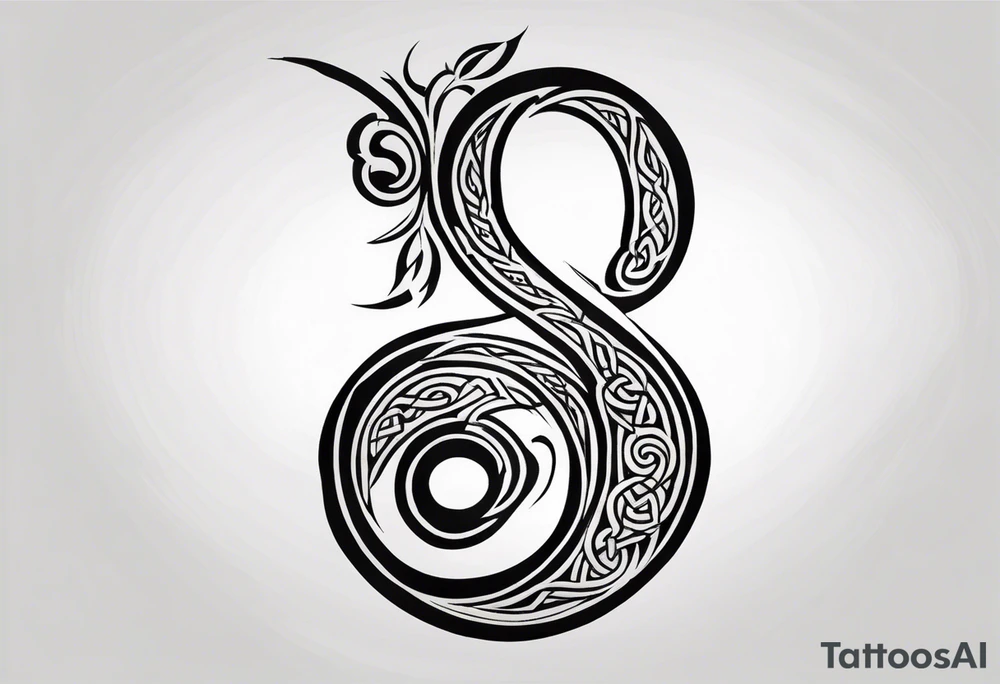 Celtic style bass clef tattoo idea