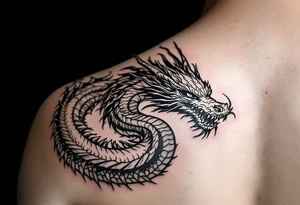 beautiful water dragon tattoo idea