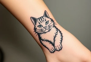 chinese chopsticks with a red thread by the end of it,
about 5cm long , 1 cm wide
it goes into the anterior part of the left wrist
besids places a chinese cat drawing tattoo idea