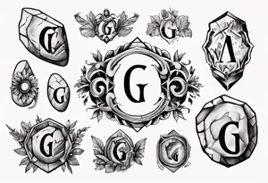 Stone with letter g tattoo idea