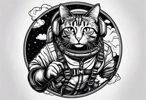 a cat going skydiving tattoo idea