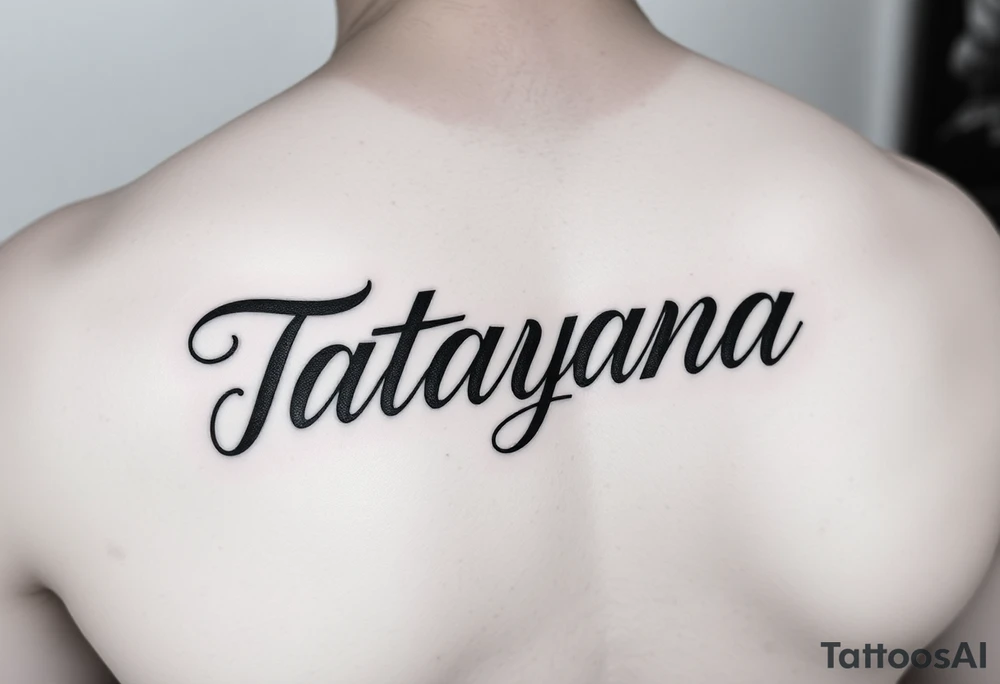 Arm tattoo, using the name “Tatayana” For a father that lost his daughter tattoo idea