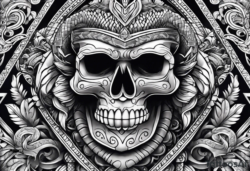 aztec snake sleeve tattoo idea