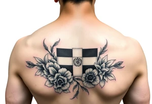 Make me a sleeve with flowers being the base having my zodiac sign Virgo, Dominican flag in color, something symbolizing nyc, my parents birthday on Roman numerals 1/10/1980 and 1/18/1984 tattoo idea