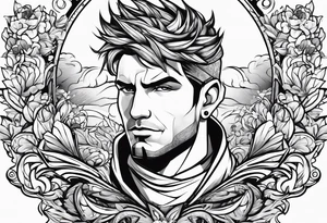 1 male powerbuff tattoo idea