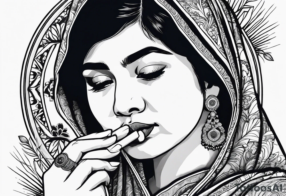 Malala Yousafzai smoking cigarette tattoo idea