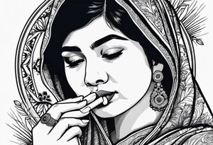 Malala Yousafzai smoking cigarette tattoo idea