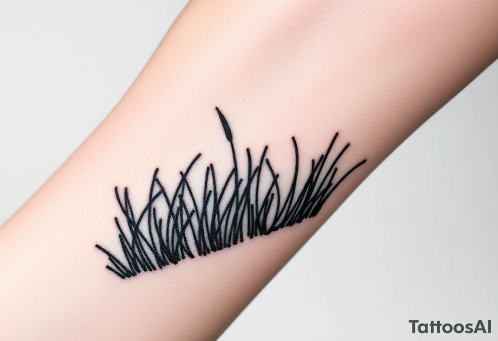 Grass growing from short to long like in a forest tattoo idea