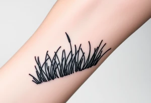 Grass growing from short to long like in a forest tattoo idea