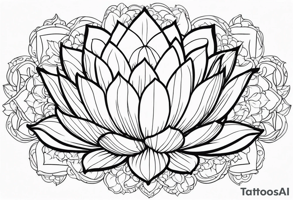 white lotus flower outline tattoo idea