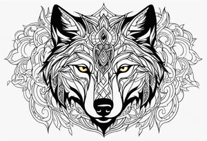 Powerful wolf tattoo idea