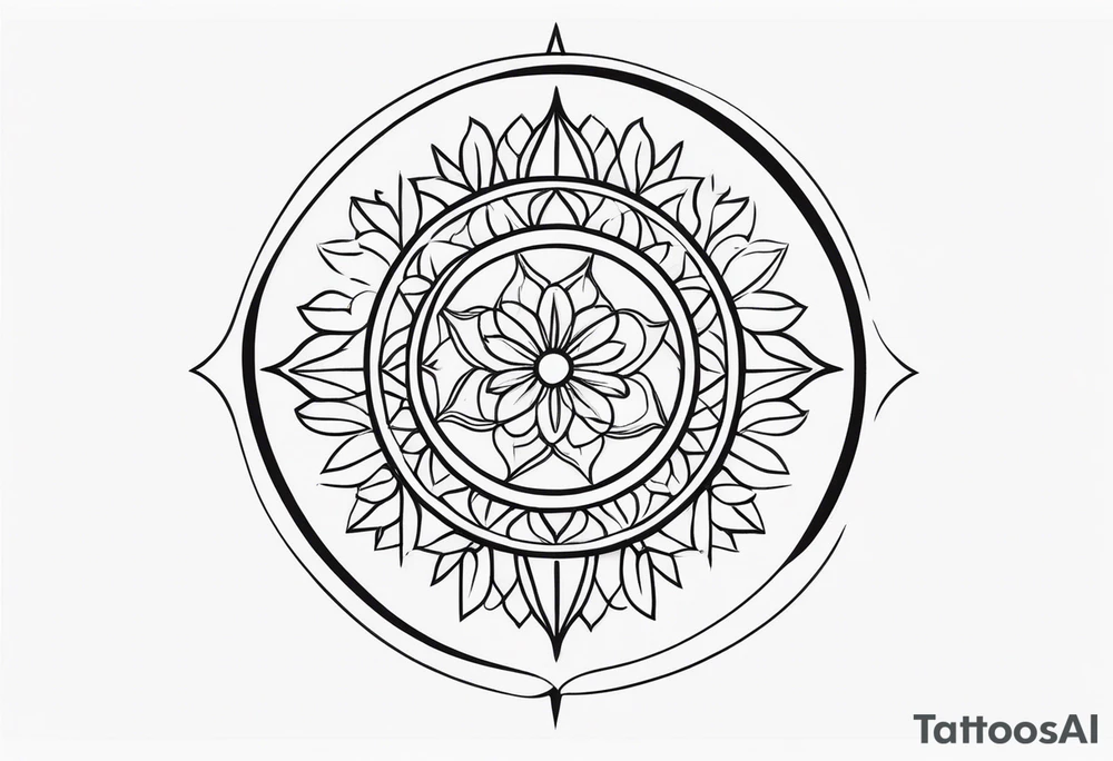 A minimal-styled tattoo design that represents the key concept of living a life is happiness. tattoo idea