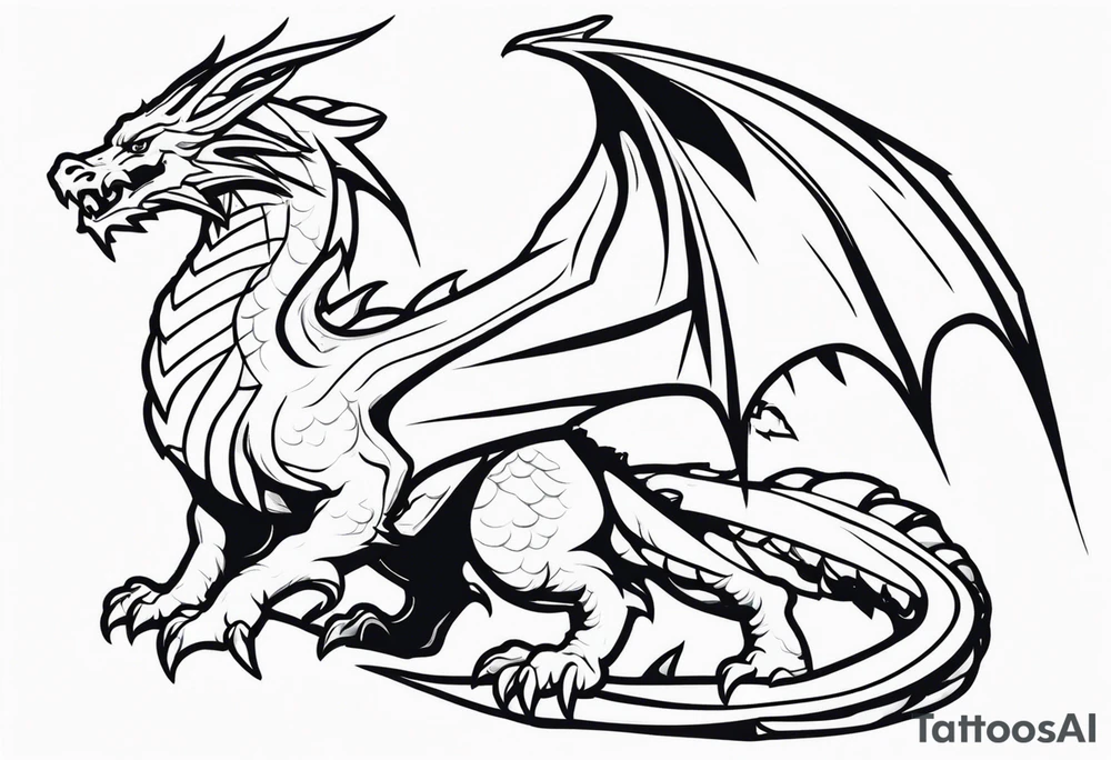 Dungeons and dragons white dragon tattoo idea