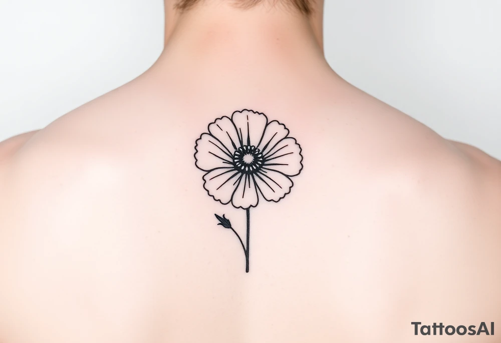 Minimalists marigold flower with g tattoo idea